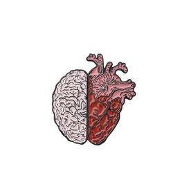 Heart and brain pin